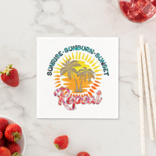 Sunrise-Sunburn-Sunset-Wiederholung   Golden Palm  Serviette