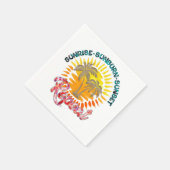 Sunrise-Sunburn-Sunset-Wiederholung | Golden Palm Serviette (Ecke)