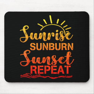 Sunrise Sunburn Sunset Wiederholung Retro Sommer Mousepad