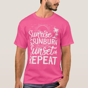 Sunrise Sunburn Sunset Wiederholung Sommer Beach V T-Shirt