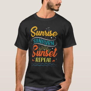 Sunrise Sunburn Sunset Wiederholung Sommer Männer T-Shirt
