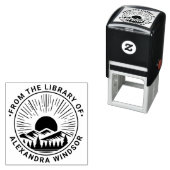 Sunrise Sunset Behind Mountain Library Name Permastempel (Beispiel)