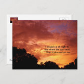 Sunrise Sunset lustige Postkarte, Puff, Postüberqu Postkarte (Vorne/Hinten)