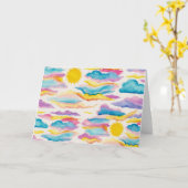 Sunrise Sunset Watercolor Blank Grußkarte Karte (Gelbe Blume)