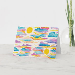 Sunrise Sunset Watercolor Blank Grußkarte Karte