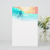 Sunrise Surfer Briefpapier (Stehend Vorderseite)