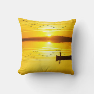 Sunrise Traditionelles Fishmonger Boat Kissen
