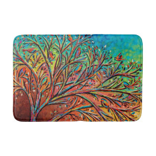 Sunrise Treetop Birds II Badematte