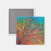 Sunrise Treetop Birds II Magnet (Vorderseite/Rückseite)