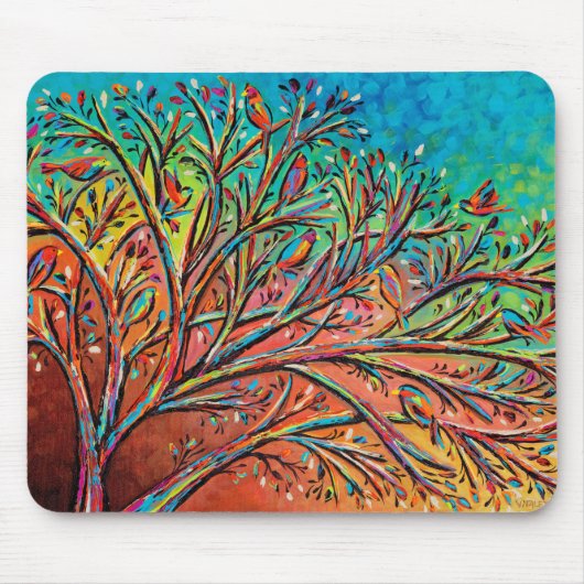 Sunrise Treetop Birds II Mousepad (Vorne)