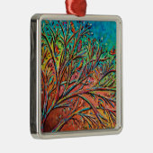 Sunrise Treetop Birds II Ornament Aus Metall (Rechts)