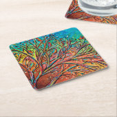 Sunrise Treetop Birds II Rechteckiger Pappuntersetzer (angewinkelt)