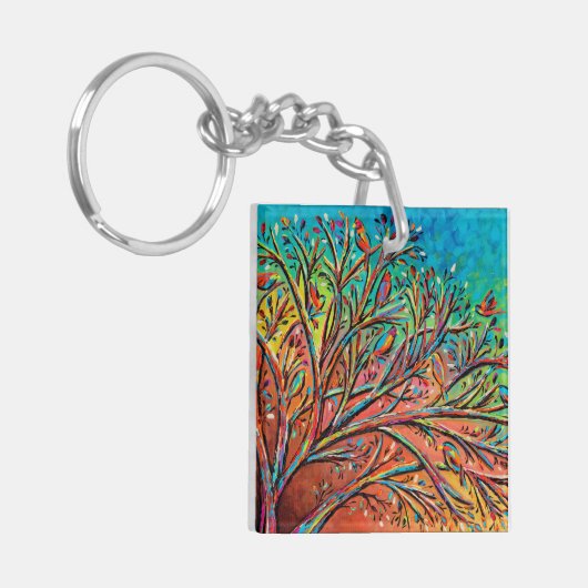 Sunrise Treetop Birds II Schlüsselanhänger (Vorderseite links)