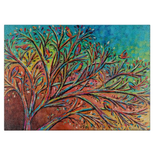 Sunrise Treetop Birds II Schneidebrett (Vorderseite)