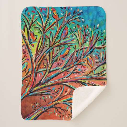 Sunrise Treetop Birds II Sherpadecke (Vorderseite)