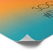 Sunrise Tropical Beach Wedding Ombre Pink Willkomm Poster (Ecke)