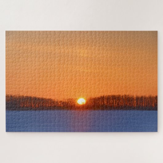 Sunrise über Prairie | Manitoba, Kanada Puzzle (Horizontal)