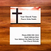 Sunrise White Black Cross Church Pastor Visitenkarte