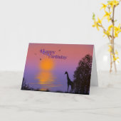 Sunrise with giraffe-Birthday Karte (Gelbe Blume)