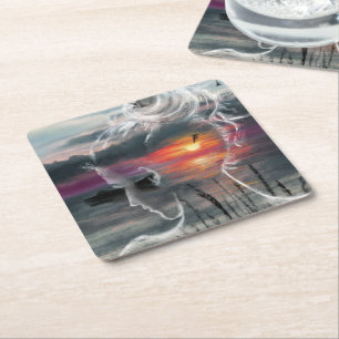 Sunrise Woman Paper Untersetzer
