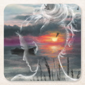 Sunrise Woman Paper Untersetzer (Vorderseite)