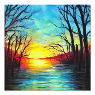 Sunrise Wood Fotodruck