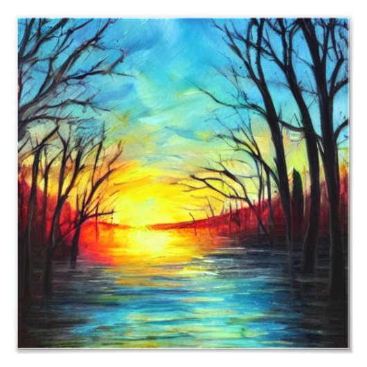 Sunrise Wood Fotodruck (Vorne)