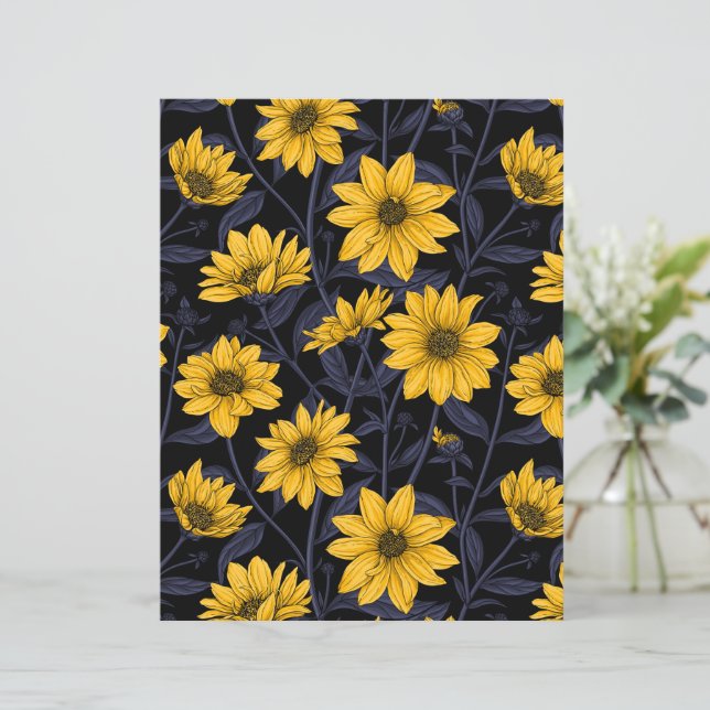 Sunroot, wilde Sonnenblumen in Gelb und Blau (Stehend Vorderseite)