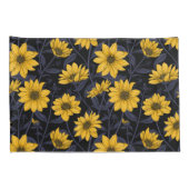 Sunroot, wilde Sonnenblumen in Gelb und Blau Kissenbezug (Rückseite-Rechts)