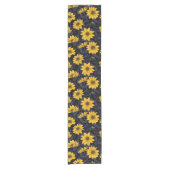 Sunroot, wilde Sonnenblumen in Gelb und Blau Kurzer Tischläufer (Vorderseite)