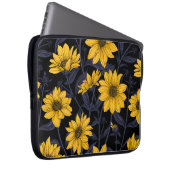 Sunroot, wilde Sonnenblumen in Gelb und Blau Laptopschutzhülle (Vorne Rechts)
