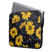 Sunroot, wilde Sonnenblumen in Gelb und Blau Laptopschutzhülle (Vorderseite Links)