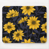 Sunroot, wilde Sonnenblumen in Gelb und Blau Mousepad (Vorne)