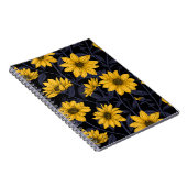 Sunroot, wilde Sonnenblumen in Gelb und Blau Notizblock (Rechte Seite)