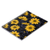 Sunroot, wilde Sonnenblumen in Gelb und Blau Notizblock (Linke Seite)