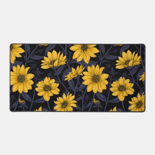 Sunroot, wilde Sonnenblumen in Gelb und Blau Schreibtischunterlage (Vorderseite)