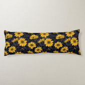 Sunroot, wilde Sonnenblumen in Gelb und Blau Seitenschläferkissen (Rückseite)