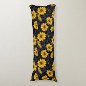 Sunroot, wilde Sonnenblumen in Gelb und Blau Seitenschläferkissen (Vorderseite Vertikal)