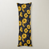 Sunroot, wilde Sonnenblumen in Gelb und Blau Seitenschläferkissen (Rückseite (Vertikal))