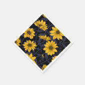 Sunroot, wilde Sonnenblumen in Gelb und Blau Serviette (Ecke)