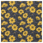 Sunroot, wilde Sonnenblumen in Gelb und Blau Stoff (Muster)