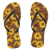 Sunroot, wilde Sonnenblumen in Gelb und Braun Badesandalen (Fußbett)