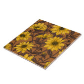 Sunroot, wilde Sonnenblumen in Gelb und Braun Fliese (Seite)