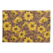 Sunroot, wilde Sonnenblumen in Gelb und Braun Kissenbezug (Rückseite-Links)