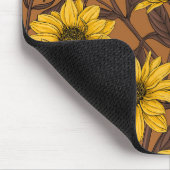 Sunroot, wilde Sonnenblumen in Gelb und Braun Mousepad (Ecke)