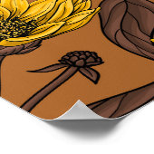 Sunroot, wilde Sonnenblumen in Gelb und Braun Poster (Ecke)