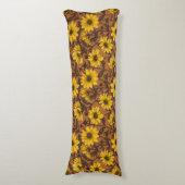 Sunroot, wilde Sonnenblumen in Gelb und Braun Seitenschläferkissen (Vorderseite Vertikal)