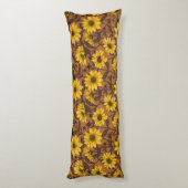 Sunroot, wilde Sonnenblumen in Gelb und Braun Seitenschläferkissen (Rückseite (Vertikal))