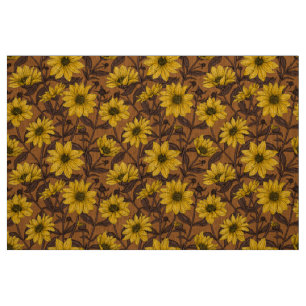Sunroot, wilde Sonnenblumen in Gelb und Braun Stoff