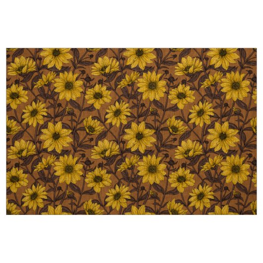 Sunroot, wilde Sonnenblumen in Gelb und Braun Stoff (Fat Quarter (45,7 x 55,9 cm))